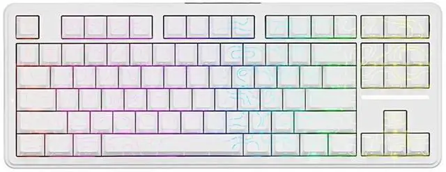 Main image of A87 Pro 87 Keys TKL Wireless Mechanical Keyboard Gasket Mount Hot Swappable Tri-Mode RGB Backlit Contour White Gaming Keyboard