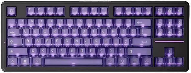Main image of A87 Pro 87 Keys TKL Wireless Mechanical Keyboard Gasket Mount Hot Swappable Tri-Mode RGB Backlit Shadow Purple Gaming Keyboard