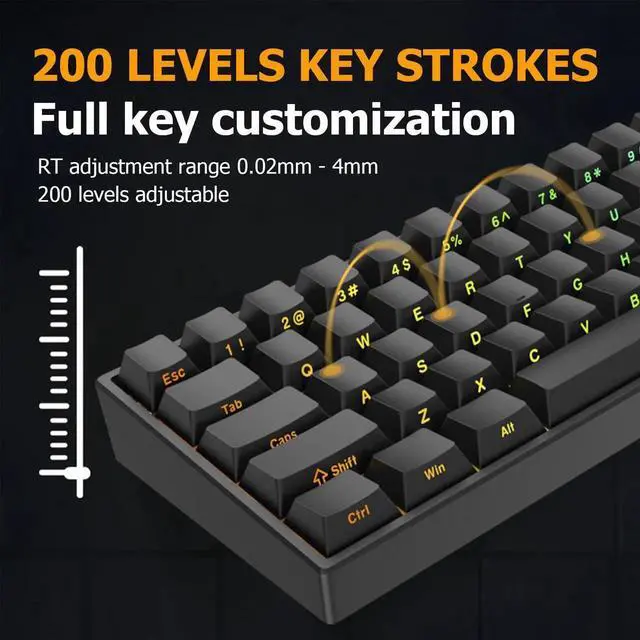 Alt view image 7 of 7 - Irock ND63 PRO 60% Wired Magnetic Switch Gaming Keyboard, Rapid Trigger Adjustable Actuation 8K Polling Rate Hot Swap RGB Mechanical Keyboard White