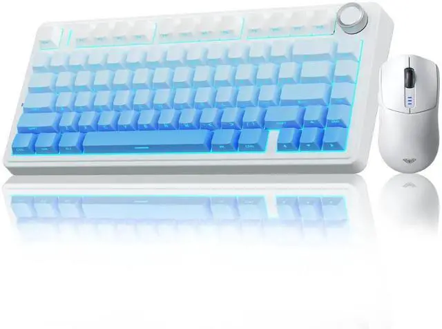 Main image of F75 Pro 75% Hot Swappable Wireless Keyboard and SC580 Wireless Gaming Mouse Set White