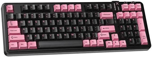 Main image of 98Pro Tri-Mode Wireless Mechanical Keyboard,97 Keys Gasket Hot Swappable Gaming Keyboard Linear Switch RGB Backlit Compatible With Win Mac Black Pink