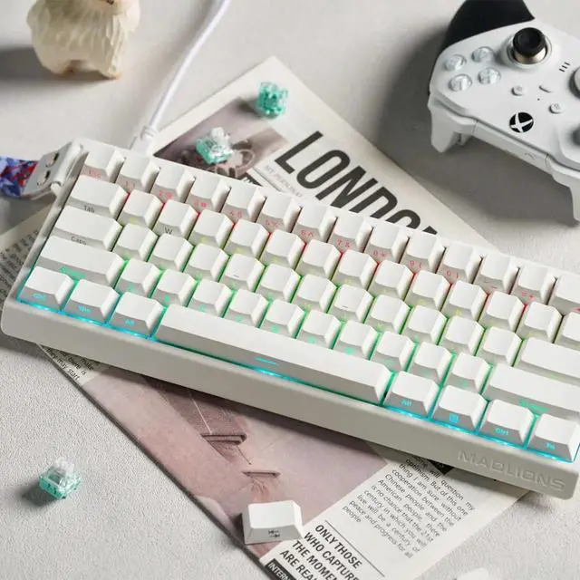 Alt view image 3 of 7 - FGG MADLIONS MAD 60 HE RGB 60% Wired Hall Effect Magnetic Switch Gaming Keyboard, Adjustable Actuation 8000Hz Polling Rate Rapid Trigger Keyboard White