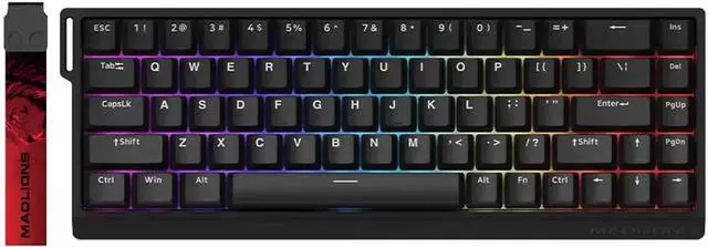Main image of FGG MADLIONS MAD 68 HE RGB Wired Hall Effect Gaming Keyboard, Adjustable Actuation 8000Hz Polling Rate Rapid Trigger Magnetic Switch Keyboard Black