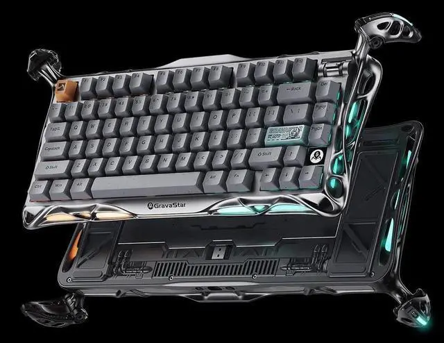 Alt view image 4 of 6 - Mercury K1 Pro 75% Layout Wireless Gaming Keyboard Aluminum Alloy Durable Custom Keyboard Gray
