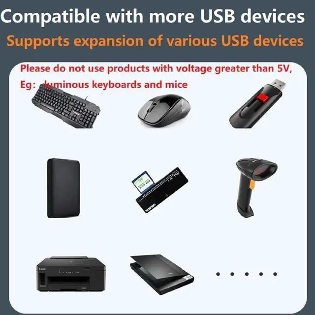 Alt view image 3 of 5 - 2 Port USB 2.0 Switch Selector, 2 In 2 Out USB Sharing Switch Box, 2 Computers Share Keyboard Mouse Printer Scanner Webcam USB Peripheral Splitter