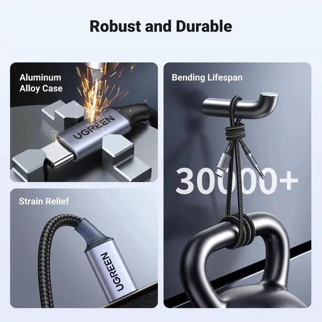 Alt view image 6 of 7 - UGREEN USB C to 3.5mm Audio Cable, Type C Male to Aux Jack HiFi Stereo Car Aux Cord 3.3FT Grey Headphone Audio Adapter Compatible with iPhone 17 16 15 Pro Max Galaxy S25 S24 Ultra iPad Pixel 10