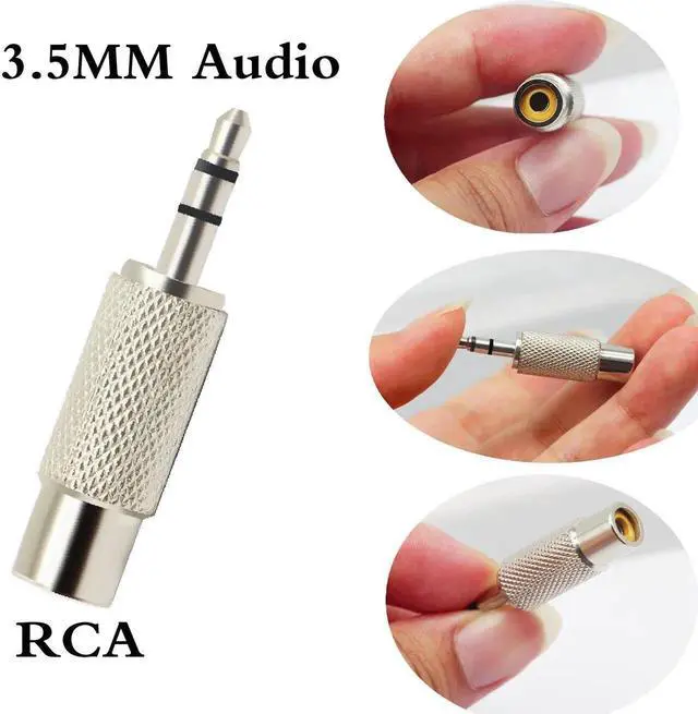 Alt view image 5 of 7 - 5 Pack 3.5mm 1/8 Inch Stereo Male to RCA Female Audio Adapter, Metal 3-Pole RCA to 3.5MM Jack Connector Silver Audio Signal Converter for Speaker Amplifier Audio Device
