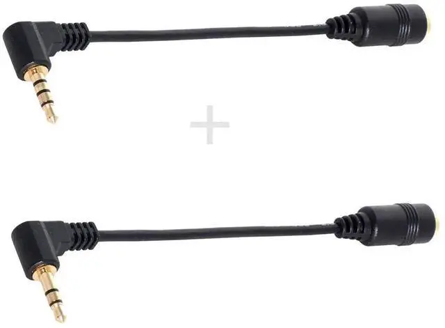 Alt view image 2 of 6 - 1 Set 90 Degree Right Angle 3.5mm Audio Extension Cable, 3/4 Poles Stereo Male to Female Angled Aux Cord for Phone Headphone Car Audio