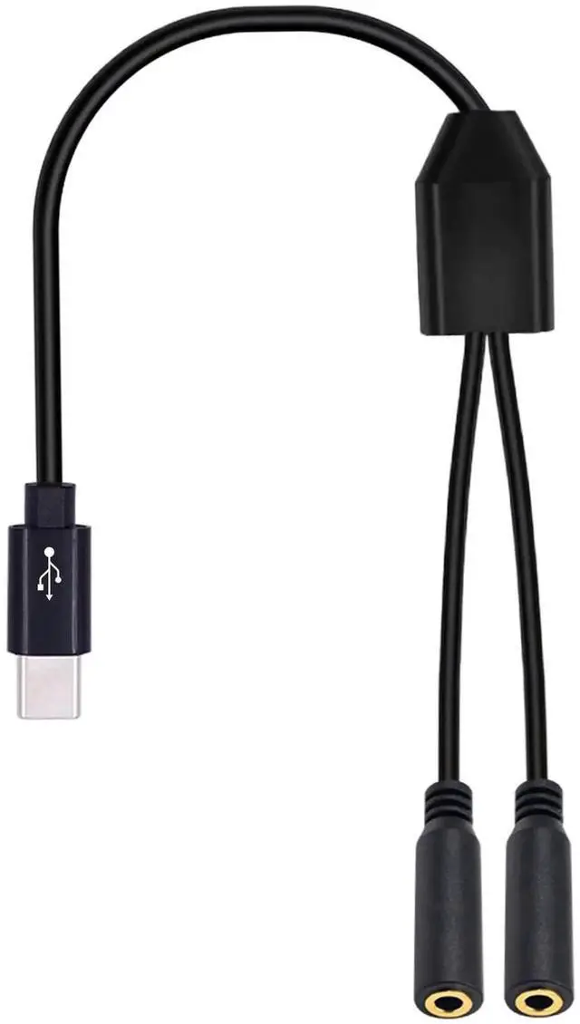 Main image of 1FT 30CM 2-in-1 USB C to 3.5mm TRRS Audio Splitter Cable, Type C Male to Dual 3.5mm Female Stereo Aux Adapter Cord Support Mic Audio Compatible with Galaxy MacBook Phone