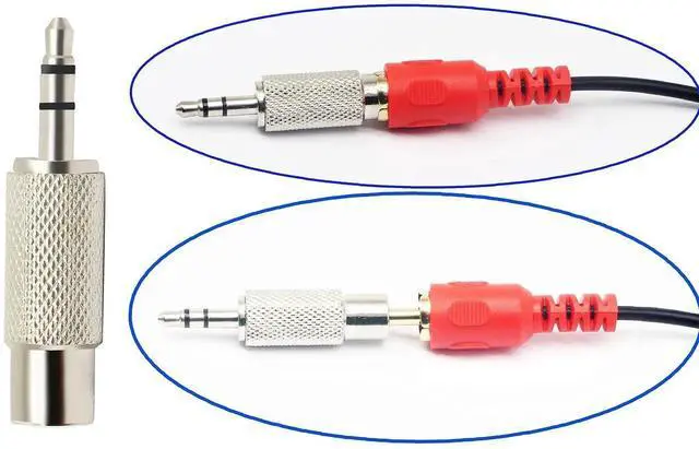 Alt view image 3 of 7 - 2 Pack Silver Metal 3.5mm 1/8 Inch Stereo Male to RCA Female Audio Adapter, 3-Pole RCA Jack Audio Connector Converter for Home Theater Speaker Amplifier
