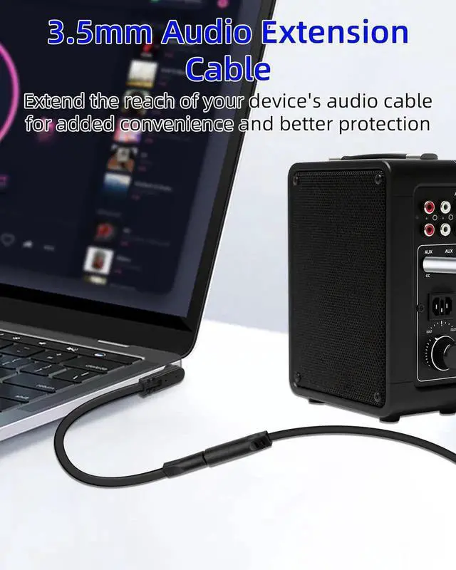 Alt view image 5 of 7 - 2 Pack 0.49FT/0.15M 90 Degree Flat 3.5mm Audio Cable, Right Angle Male to Male Stereo Aux Cord Slim Flat Aux Cable for Car Audio Phone Tablet Home Speaker