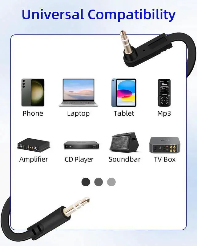 Alt view image 7 of 7 - 2 Pack 0.49FT/0.15M 90 Degree Flat 3.5mm Audio Cable, Right Angle Male to Male Stereo Aux Cord Slim Flat Aux Cable for Car Audio Phone Tablet Home Speaker