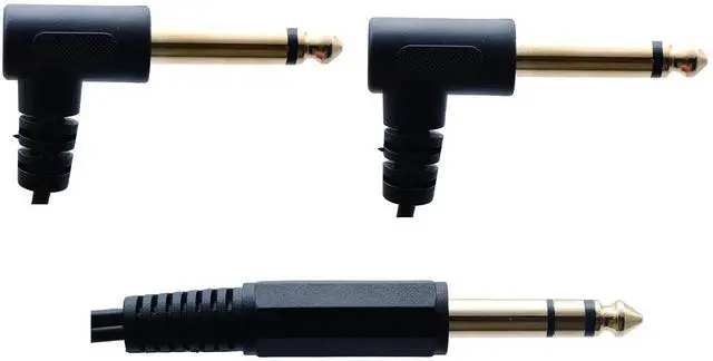 Alt view image 2 of 7 - 12 Inch 30CM Gold Plated 90 Degree 6.35mm Audio Y Splitter Cable, 1/4 Inch Right Angle TRS Stereo Male to Dual TS Mono Male Audio Splitter Cord for Guitar Amplifier Mixer