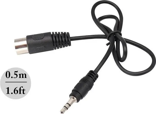 Alt view image 3 of 7 - 0.5M/1.6FT 7-Pin DIN Male to 3.5mm Stereo Male Audio Cable, 3.5mm to MIDI Audio Cord Compatible with iPad iPhone Android PC TV for Bang & Olufsen Naim Quad Stereo System