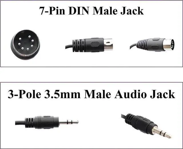 Alt view image 4 of 7 - 0.5M/1.6FT 7-Pin DIN Male to 3.5mm Stereo Male Audio Cable, 3.5mm to MIDI Audio Cord Compatible with iPad iPhone Android PC TV for Bang & Olufsen Naim Quad Stereo System