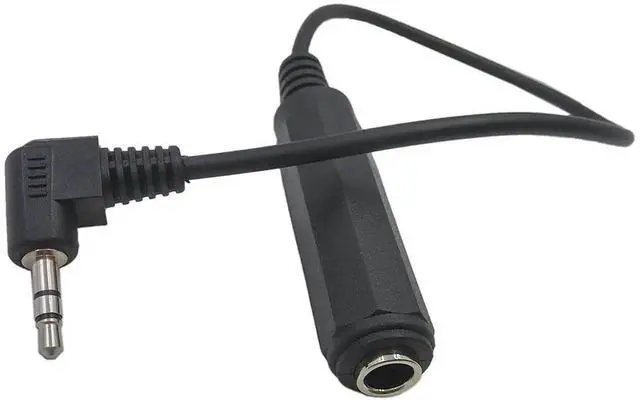 Main image of 25cm 90 Degree Right Angle 3.5mm 1/8 Male to 6.35mm 1/4 Female TRS Stereo Audio Cable, Elbow Aux Converter Cord for Guitar Keyboard Piano Laptop Speaker Amplifier