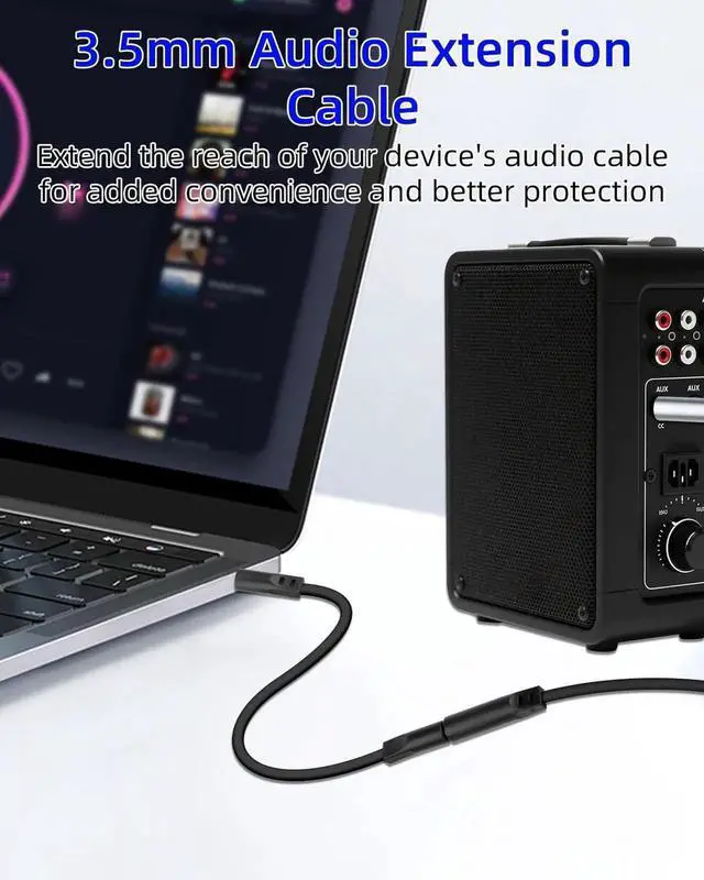Alt view image 6 of 7 - 2 Pack 0.49FT 0.15M 3.5mm Male to Male Flat Audio Cable, Slim Flat Stereo Aux Cord for Car Audio Phone Tablet Home Speaker Headphone