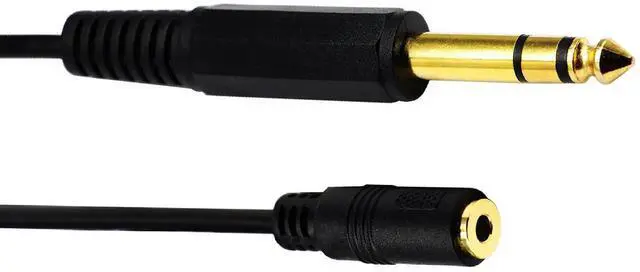 Alt view image 7 of 7 - 5FT/1.5M Black 3.5mm to 6.35mm Male to Male Audio Cable, Universal Stereo Aux Cord for Headphone Amplifier AV Receiver Karaoke Device