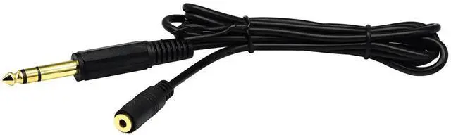 Alt view image 3 of 7 - 5FT/1.5M Black 3.5mm to 6.35mm Male to Male Audio Cable, Universal Stereo Aux Cord for Headphone Amplifier AV Receiver Karaoke Device