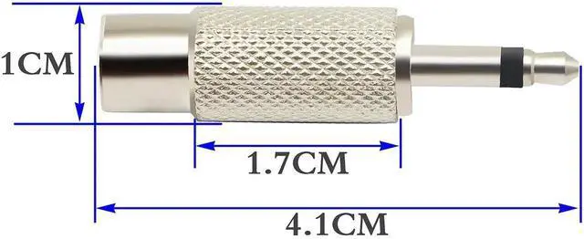 Alt view image 2 of 7 - 2 Pack Silver 2-Pole Mono 3.5mm 1/8 Inch Male to RCA Female Audio Adapter, TS Mono Plug to RCA Jack Audio Converter Connector