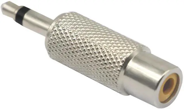 Alt view image 6 of 7 - 2 Pack Silver 2-Pole Mono 3.5mm 1/8 Inch Male to RCA Female Audio Adapter, TS Mono Plug to RCA Jack Audio Converter Connector