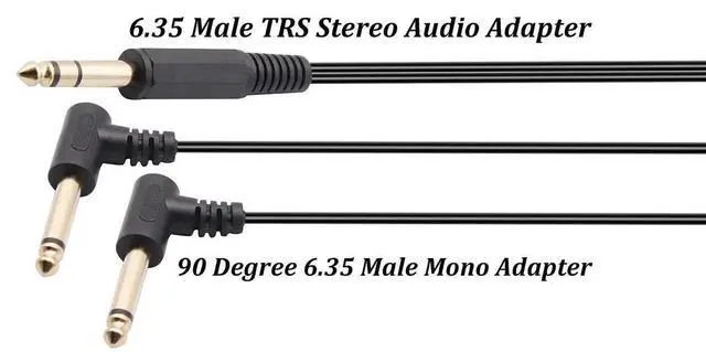 Alt view image 2 of 7 - 5.9FT/1.8M Gold Plated 90 Degree 6.35mm Y Splitter Audio Cable, Right Angle 1/4 Inch TRS Stereo Male to Dual TS Mono Male Aux Cord for Guitar Amplifier Mixer
