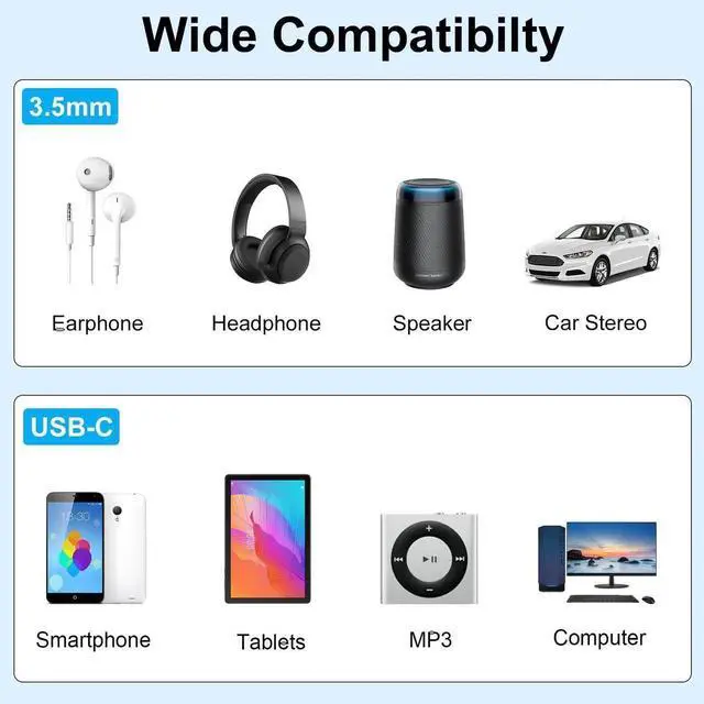 Alt view image 3 of 7 - 1FT 30cm 1-in-3 Out USB C to 3.5mm TRS Audio Splitter Cable, Type C Male to Triple 3.5mm Female Stereo Aux Cord Multi-Port Audio Adapter for Headphone Galaxy MacBook Phone