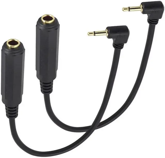 Alt view image 2 of 7 - 2 Pack 30CM Right Angle 90 Degree 6.35mm 1/4" Mono Female to 3.5mm 1/8" TS Mono Male Audio Cable Plug Adapter Cord for Microphone Sound Card Guitar Amplifier