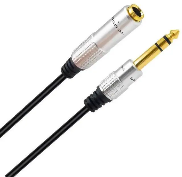 Alt view image 3 of 6 - 12 Inch 6.35mm 1/4 Inch Gold Plated Stereo Extension Cable Male to Female Quarter Inch Guitar Headphone Audio Extension Cord
