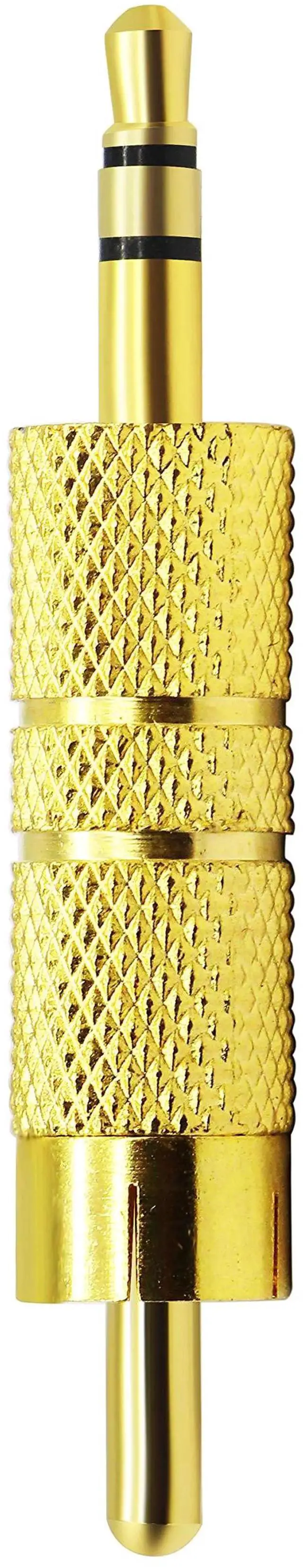 Alt view image 7 of 7 - 2 Pack Gold Plated 3-Pole 3.5mm TRS Stereo Male to RCA Male Audio Adapter Metal Audio Jack Connector Plug
