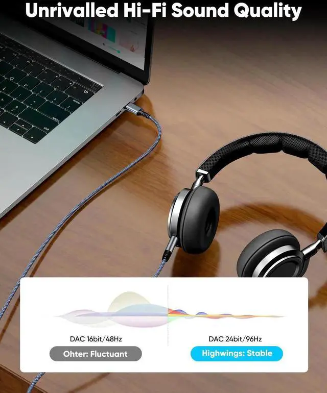 Alt view image 3 of 7 - 2 Pack 3.3FT USB C to 3.5mm AUX Audio Cable Type C to 3.5mm Headphone Stereo Cord Compatible with iPhone 16 15 iPad Pro Galaxy S23 S22 S21 Pixel Android Phone Car Speaker