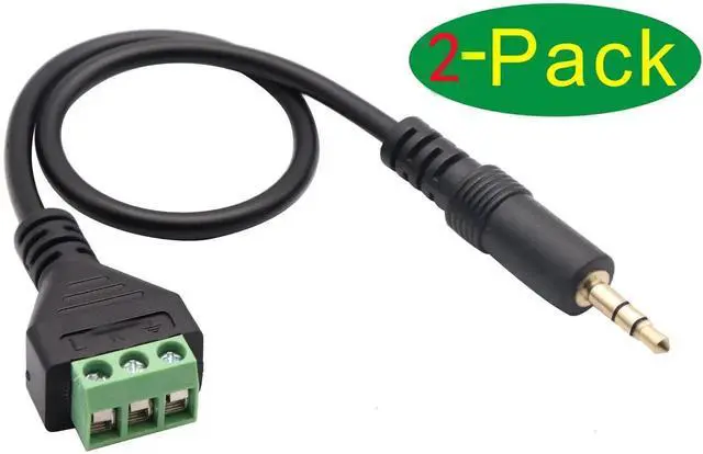 Alt view image 3 of 7 - 2 Pack 30CM 3.5mm 1/8 Inch 3-Pole Stereo Male to 3 Pin Screw Terminal Block Audio Cable Solderless AV Headphone Wiring Adapter Cord