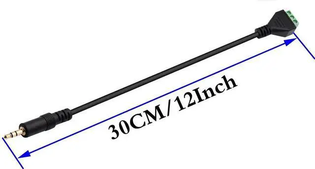 Alt view image 7 of 7 - 2 Pack 30CM 3.5mm 1/8 Inch 3-Pole Stereo Male to 3 Pin Screw Terminal Block Audio Cable Solderless AV Headphone Wiring Adapter Cord