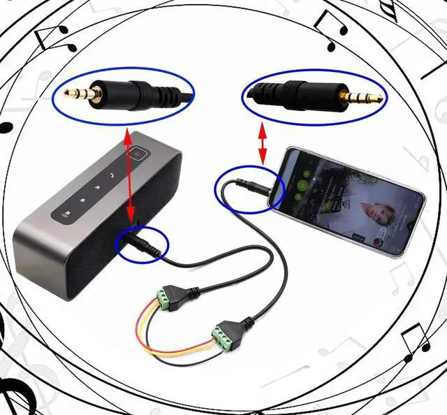 Alt view image 6 of 7 - 2 Pack 30CM 3.5mm 1/8 Inch 3-Pole Stereo Male to 3 Pin Screw Terminal Block Audio Cable Solderless AV Headphone Wiring Adapter Cord
