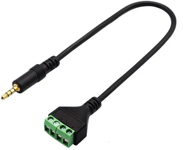 Alt view image 3 of 7 - 2 Pack 30CM 3.5mm 1/8 Inch 4-Pole TRRS Male to 4 Pin Screw Terminal Block Cable Solderless Stereo Audio Balun Wiring Adapter Cord