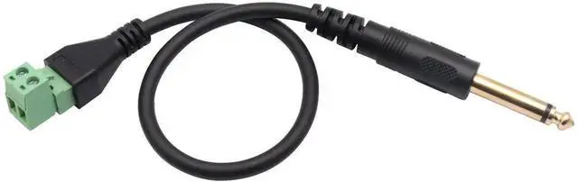 Alt view image 2 of 7 - 2 Pack 30CM 6.35mm 1/4 Inch 2-Pole Mono Male to 2 Pin Screw Terminal Block Cable Solderless Shielded Microphone Audio Wiring Adapter Cord