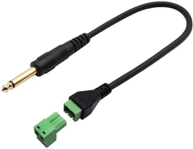 Alt view image 3 of 7 - 2 Pack 30CM 6.35mm 1/4 Inch 2-Pole Mono Male to 2 Pin Screw Terminal Block Cable Solderless Shielded Microphone Audio Wiring Adapter Cord