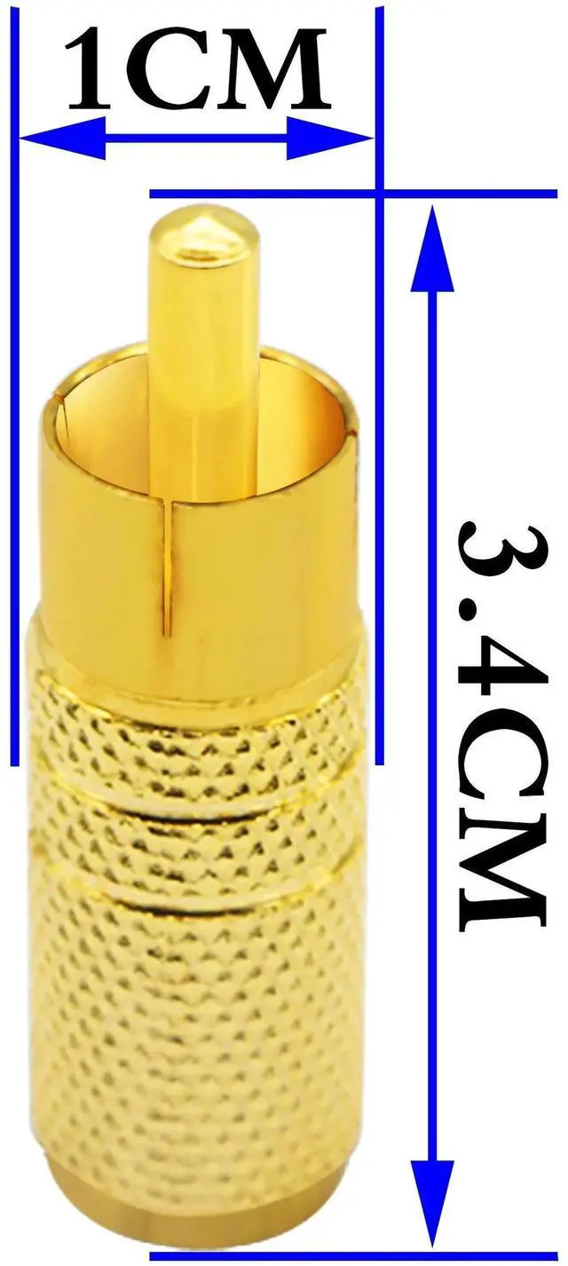 Alt view image 3 of 7 - 5 Pack Gold Plated 3.5mm Female to RCA Male Audio Adapter Metal 1/8 Inch Stereo Jack Connector for Headphone Speaker Audio Conversion