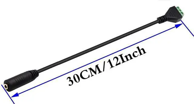 Alt view image 3 of 7 - 2 Pack 30cm 3.5mm 1/8 Inch 3-Pole Stereo Female to 3 Pin Screw Terminal Block Cable Solderless AV Audio Headphone Wiring Adapter Cord