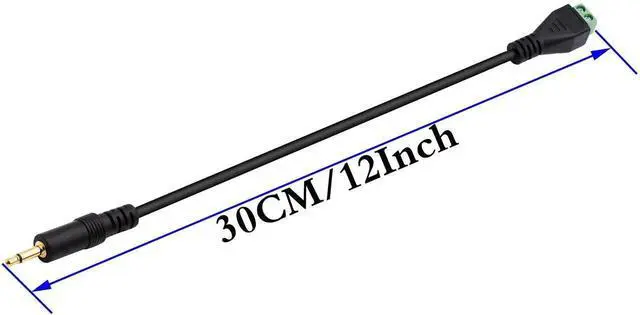 Alt view image 5 of 7 - 2 Pack 30cm 3.5mm 1/8 Inch 2-Pole TS Mono Male to 2 Pin Screw Terminal Block Cable Solderless AUX Audio Headphone Wiring Adapter Cord