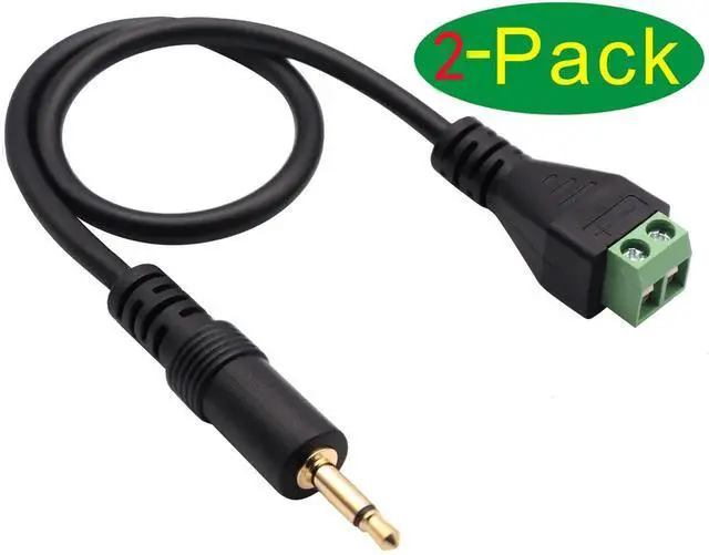 Alt view image 7 of 7 - 2 Pack 30cm 3.5mm 1/8 Inch 2-Pole TS Mono Male to 2 Pin Screw Terminal Block Cable Solderless AUX Audio Headphone Wiring Adapter Cord