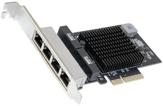 Main image of Quad 2.5G PCIe Network Card, 4 Ports RJ45 Ethernet NIC with Realtek RTL8125 Chip, 10/100/1000/2500Mbps PCI Express LAN Adapter Black SI-PEX24077