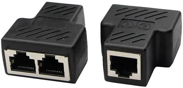 Main image of 1 Pair RJ45 Network Splitter 1 Female to 2 Female Ethernet LAN Connector Adapter for Dual Devices Simultaneous Networking