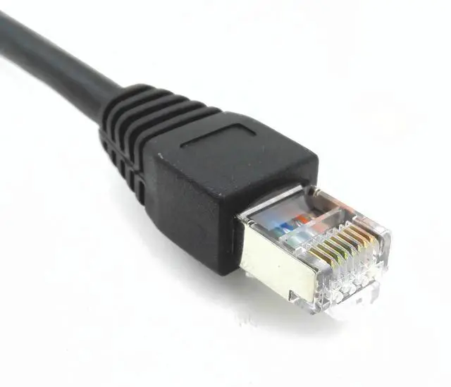 Alt view image 2 of 7 - 10 Inch Cat6e Shielded RJ45 M/F Panel Mount Extension Cable Male to Female Screw Fixed Ethernet LAN Cord