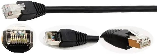 Alt view image 5 of 7 - 10 Inch Cat6e Shielded RJ45 M/F Panel Mount Extension Cable Male to Female Screw Fixed Ethernet LAN Cord