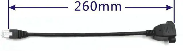 Alt view image 6 of 7 - 10 Inch Cat6e Shielded RJ45 M/F Panel Mount Extension Cable Male to Female Screw Fixed Ethernet LAN Cord
