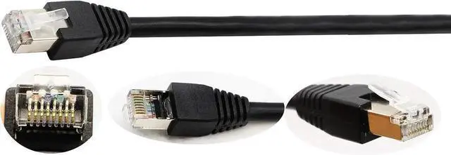 Alt view image 4 of 7 - 1M Cat6e Shielded RJ45 Male to Female Panel Mount Extension Cable Screw Fixed High Speed Ethernet LAN Cord