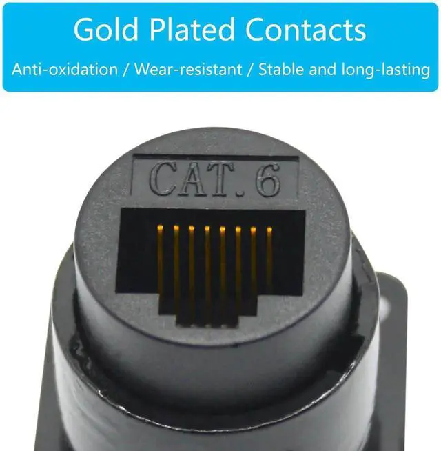 Alt view image 5 of 6 - 2Pcs D-Type RJ45 Panel Mount Coupler, Cat6 Female to Female Through Ethernet Socket with Mounting Screws Network Extension Adapter