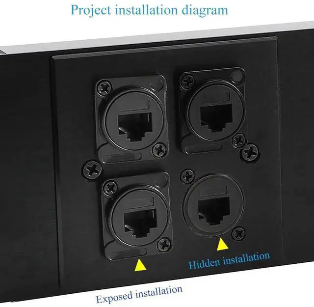 Alt view image 2 of 6 - Black D-Type RJ45 Keystone Jack, Cat5e 8P8C Screw Terminal Panel Mount Modular Female Network Connector