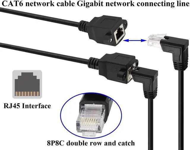 Alt view image 6 of 7 - 2 Pack 30cm Up Bend 90 Degree RJ45 Male to 8 Pin Screw Terminal Cable, Cat5 Cat6 Cat7 Solderless Ethernet Terminal Block Adapter Cord for CCTV DVR Network Wiring